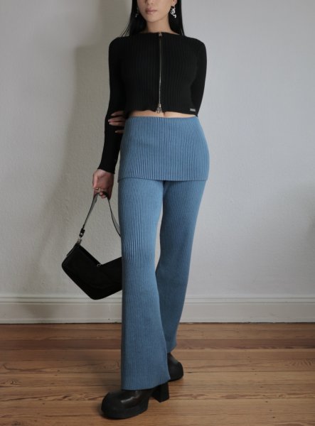 画像9: 【ANOTHER GIRL】Fold-Over Ribbed Trousers / フォールドオーバーリブパンツ (9)