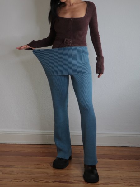 画像5: 【ANOTHER GIRL】Fold-Over Ribbed Trousers / フォールドオーバーリブパンツ (5)