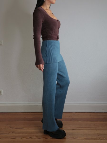 画像6: 【ANOTHER GIRL】Fold-Over Ribbed Trousers / フォールドオーバーリブパンツ (6)