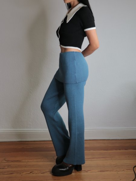 画像10: 【ANOTHER GIRL】Fold-Over Ribbed Trousers / フォールドオーバーリブパンツ (10)