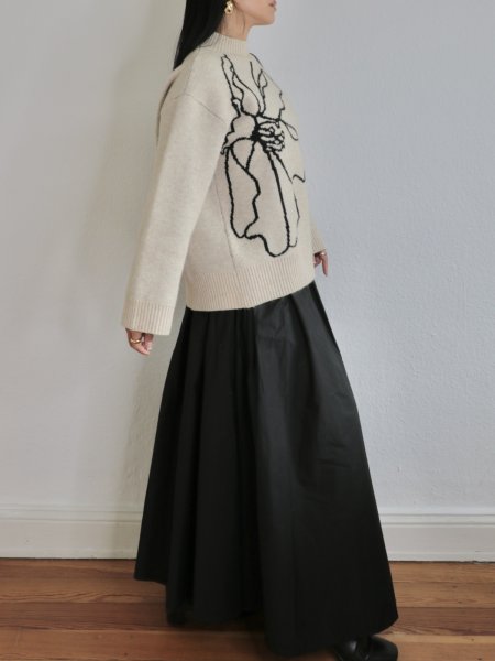 画像7: 【ANOTHER GIRL】Cream Floral Intarsia Oversized Jumper / オーバーサイズニットトップ (7)