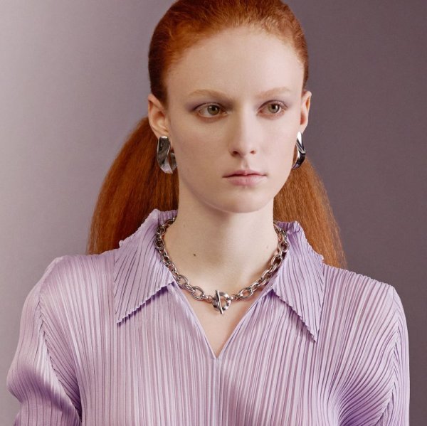 画像2: BIKO - Chloe Collar クロエ チェーンネックレス - Silver (2)