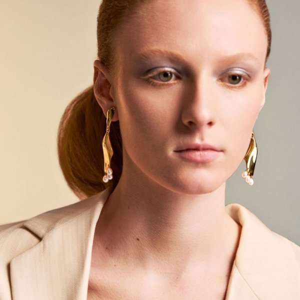 画像3: BIKO - Floret Pearl Dusters フローレ パールダスターピアス - Gold (3)