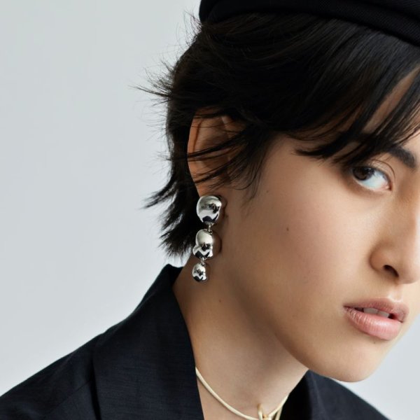 画像3: BIKO - Gisele Drops - ジゼルドロップピアス - Silver (3)