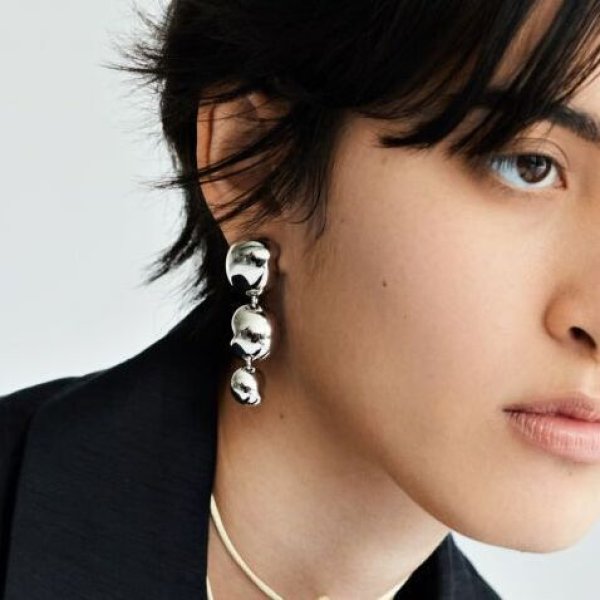 画像1: BIKO - Gisele Drops - ジゼルドロップピアス - Silver (1)