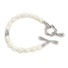 画像1: BIKO -  Muse Pearl Bracelet ミューズ淡水パールブレスレット - Silver (1)