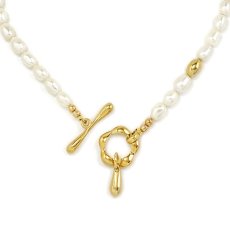 画像2: BIKO - Muse Pearl Collar ミューズ パールカラーネックレス - Gold (2)