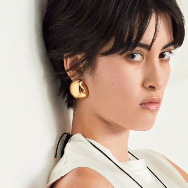 画像3: BIKO - Nicola Studs - Large ニコラ スタッズピアスL - Gold (3)