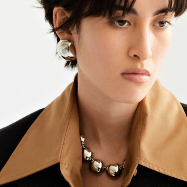 画像4: BIKO - Nicola Studs - Large ニコラ スタッズピアスL - Silver (4)