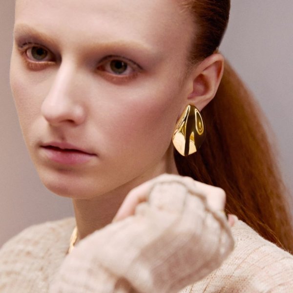 画像3: BIKO - Petal Studs Large ペタル スタッズピアス L - Gold (3)
