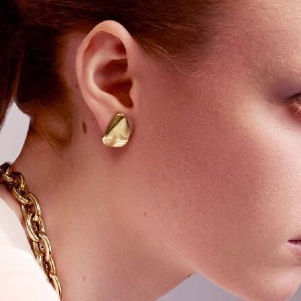 画像1: BIKO - Petal Studs Small ペタル スタッズピアス S - Gold (1)