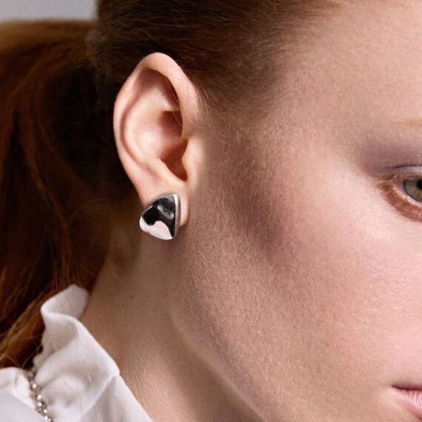 画像1: BIKO - Petal Studs Small ペタル スタッズピアス S - Silver (1)