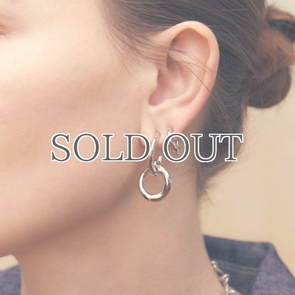 画像2: BIKO - Pia Hoops ダブルフープピアス - Silver (2)
