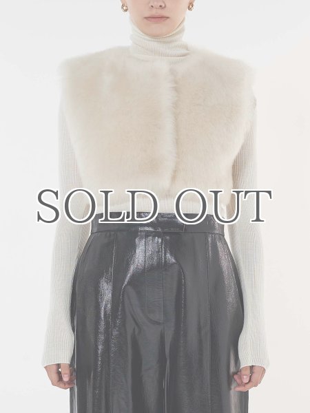 画像4: 【BLOSSOM H COMPANY】SHEARL LAMB VEST／ラムファーベスト [IVORY] (4)