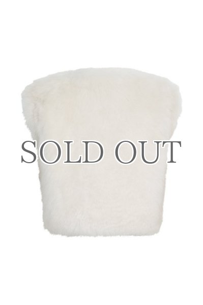 画像3: 【BLOSSOM H COMPANY】SHEARL LAMB VEST／ラムファーベスト [IVORY] (3)