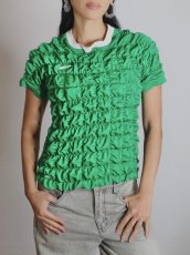 画像5: CELESTE BURGOYNE - THE RUCHED SPORTS TEE バブルスポーツTシャツ - GREEN (5)