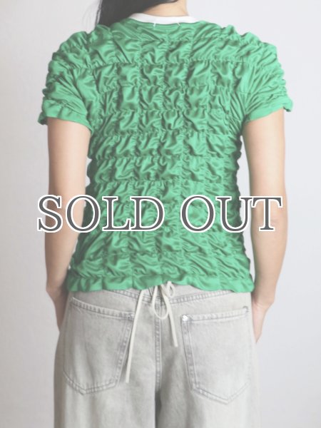 画像7: CELESTE BURGOYNE - THE RUCHED SPORTS TEE バブルスポーツTシャツ - GREEN (7)