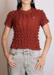 画像5: CELESTE BURGOYNE - THE RUCHED SPORTS TEE バブルスポーツTシャツ - BURGUNDY (5)