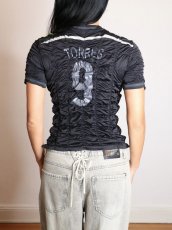 画像5: CELESTE BURGOYNE - THE RUCHED SPORTS TEE バブルスポーツTシャツ - BLACK (5)