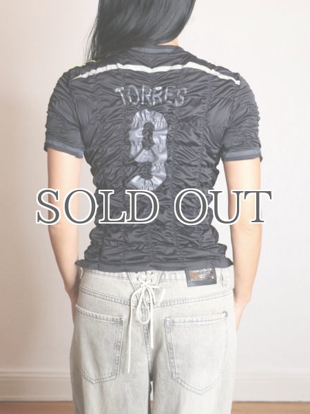 画像5: CELESTE BURGOYNE - THE RUCHED SPORTS TEE バブルスポーツTシャツ - BLACK (5)