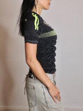 画像6: CELESTE BURGOYNE - THE RUCHED SPORTS TEE バブルスポーツTシャツ - BLACK (6)