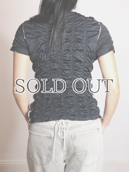 画像5: CELESTE BURGOYNE - THE RUCHED SPORTS TEE バブルスポーツTシャツ - BLACK (5)