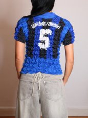 画像6: CELESTE BURGOYNE - THE RUCHED SPORTS TEE バブルスポーツTシャツ - BLUE x BLACK (6)