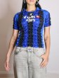画像4: CELESTE BURGOYNE - THE RUCHED SPORTS TEE バブルスポーツTシャツ - BLUE x BLACK (4)