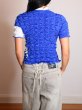 画像6: CELESTE BURGOYNE - THE RUCHED SPORTS TEE バブルスポーツTシャツ - BLUE x WHITE (6)