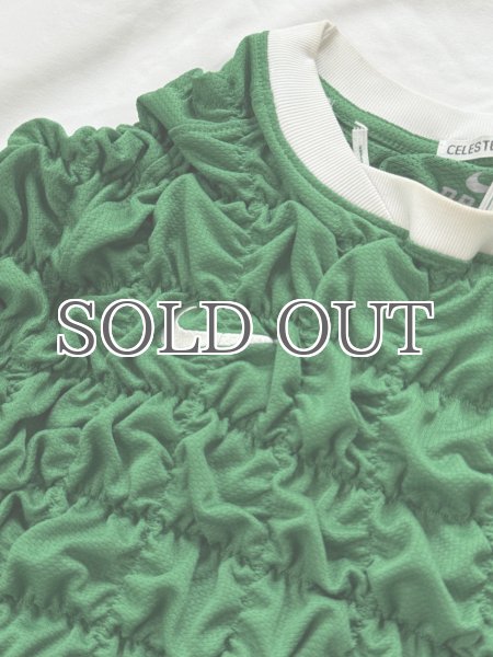 画像3: CELESTE BURGOYNE - THE RUCHED SPORTS TEE バブルスポーツTシャツ - GREEN (3)