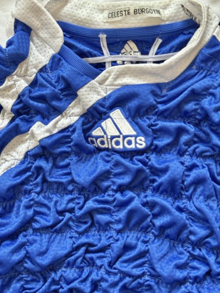 画像3: CELESTE BURGOYNE - THE RUCHED SPORTS TEE バブルスポーツTシャツ - BLUE x WHITE (3)