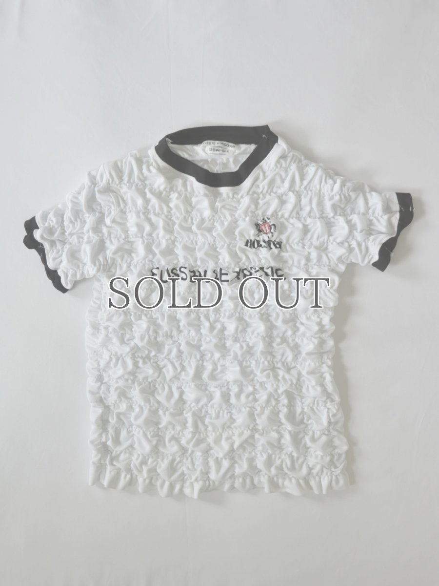 画像1: CELESTE BURGOYNE - THE RUCHED SPORTS TEE バブルスポーツTシャツ - WHITE (1)
