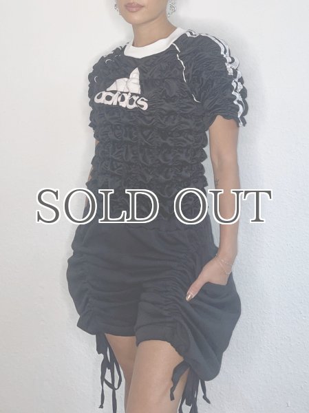 画像5: CELESTE BURGOYNE - THE RUCHED SPORTS TEE バブルスポーツTシャツ - BLACK (5)