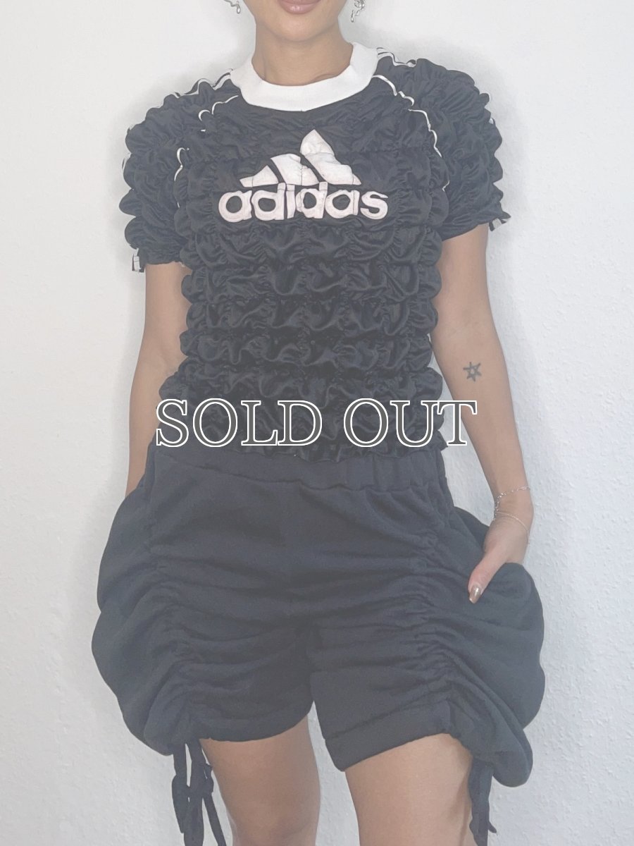 画像1: CELESTE BURGOYNE - THE RUCHED SPORTS TEE バブルスポーツTシャツ - BLACK (1)