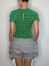 画像5: CELESTE BURGOYNE - THE RUCHED SPORTS TEE バブルスポーツTシャツ - GREEN (5)