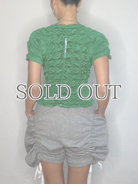 画像5: CELESTE BURGOYNE - THE RUCHED SPORTS TEE バブルスポーツTシャツ - GREEN (5)