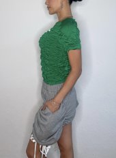 画像3: CELESTE BURGOYNE - THE RUCHED SPORTS TEE バブルスポーツTシャツ - GREEN (3)