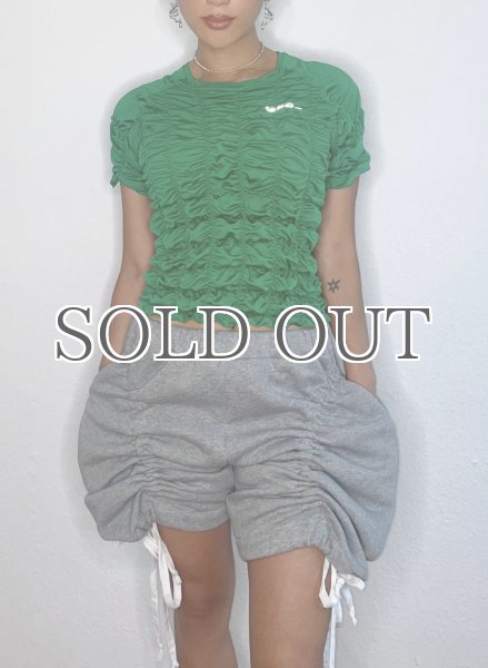 画像6: CELESTE BURGOYNE - THE RUCHED SPORTS TEE バブルスポーツTシャツ - GREEN (6)