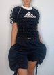 画像3: CELESTE BURGOYNE - THE RUCHED SPORTS TEE バブルスポーツTシャツ - BLACK (3)
