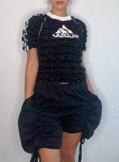 画像3: CELESTE BURGOYNE - THE RUCHED SPORTS TEE バブルスポーツTシャツ - BLACK (3)
