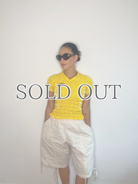 画像7: CELESTE BURGOYNE - THE RUCHED SPORTS TEE バブルスポーツTシャツ - YELLOW (7)