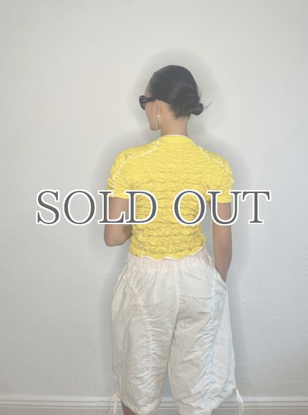 画像8: CELESTE BURGOYNE - THE RUCHED SPORTS TEE バブルスポーツTシャツ - YELLOW (8)