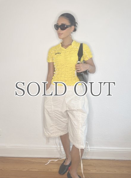 画像9: CELESTE BURGOYNE - THE RUCHED SPORTS TEE バブルスポーツTシャツ - YELLOW (9)