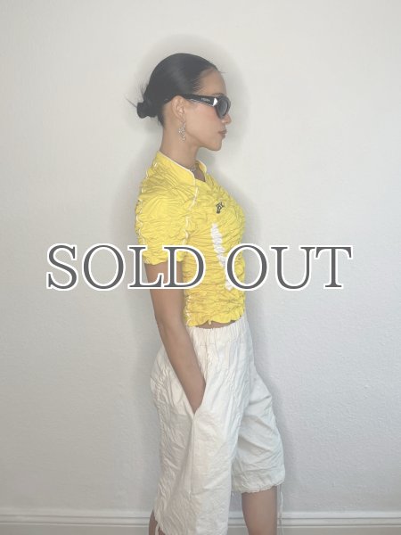 画像5: CELESTE BURGOYNE - THE RUCHED SPORTS TEE バブルスポーツTシャツ - YELLOW (5)