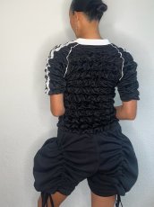 画像7: CELESTE BURGOYNE - THE RUCHED SPORTS TEE バブルスポーツTシャツ - BLACK (7)