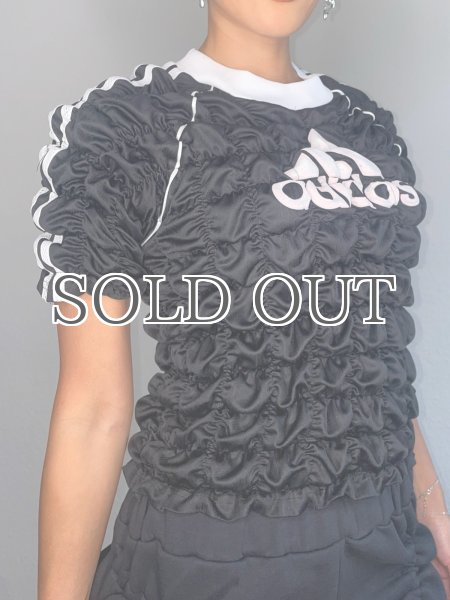 画像2: CELESTE BURGOYNE - THE RUCHED SPORTS TEE バブルスポーツTシャツ - BLACK (2)