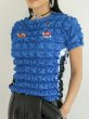 画像4: CELESTE BURGOYNE - THE RUCHED SPORTS TEE バブルスポーツTシャツ - BLUE (4)