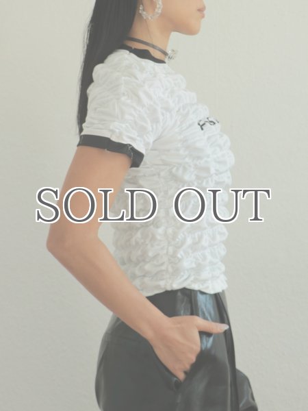 画像6: CELESTE BURGOYNE - THE RUCHED SPORTS TEE バブルスポーツTシャツ - WHITE (6)