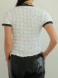 画像7: CELESTE BURGOYNE - THE RUCHED SPORTS TEE バブルスポーツTシャツ - WHITE (7)