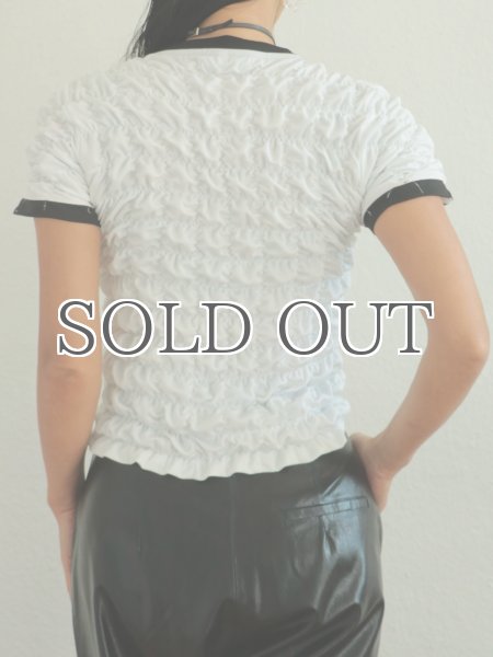 画像7: CELESTE BURGOYNE - THE RUCHED SPORTS TEE バブルスポーツTシャツ - WHITE (7)